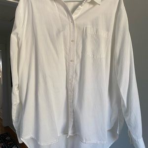 Madewell XL White Cotton Button Up Collared Shirt